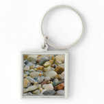 Multi Colour Beach Stones at the Shore Key Chain