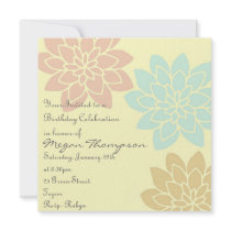 Multi Colour Floral Birthday Invitation