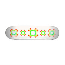 Multi-Colour Rainbow Flowers. On White. Skateboard Decks