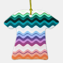 Multi-colour waves christmas ornament