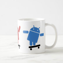 Multi Coloured Android Skateboarder Mug