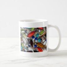 multi coloured crystal beads mug
