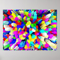 Multi-Coloured Crystalline Block Pattern