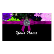 Multi-coloured floral business cards