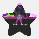 Multi-coloured floral star sticker