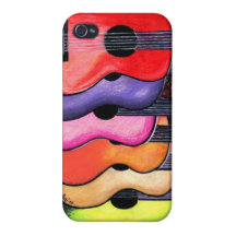 Multi-Coloured Guitars Iphone Case Case For The iPhone 4