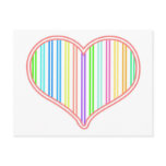 Multi-Coloured Line Heart Postcard