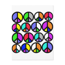 Multi-coloured Peace Symbols Post Cards
