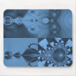 Multi Fractal Blue Collage Mouse Mat