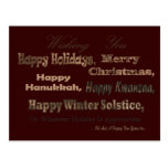 Multi Holiday gold and brown Post Card