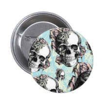 Multi skull and roses.  Don't be Blue. Buttons