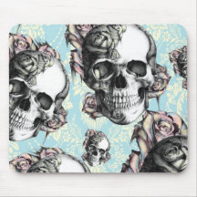 Multi skull and roses.  Don't be Blue. Mouse Pads