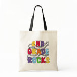 Multicolor 2nd Grade Rocks Tshirts and Gifts Tote Bag