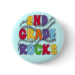 Multicolor 2nd Grade Rocks Tshirts and Gifts buttons
