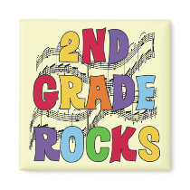Multicolor 2nd Grade Rocks Tshirts and Gifts Magnet