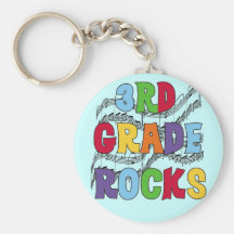 Multicolor 3rd Grade Rocks Tshirts and Gifts Key Chain