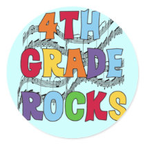 Multicolor 4th Grade Rocks Tshirts and Gifts Stickers