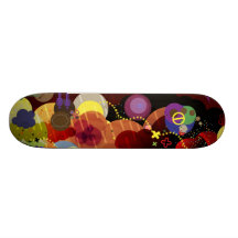 Multicolor abstract circles skate board