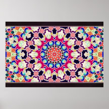 Multicolor Abstract Kaleidoscope Mandala Poster