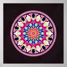 Multicolor Abstract Kaleidoscope Mandala Posters