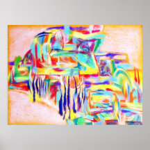 Multicolor abstract pastel painting poster
