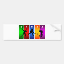 Multicolor Badminton Emblem bumper stickers