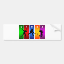 Multicolor Badminton Emblem Bumper Stickers