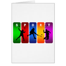 Multicolor Badminton Emblem Greeting Card