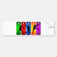 Multicolor Basketball Emblem Bumper Stickers
