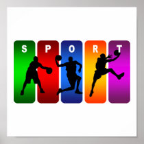 Multicolor Basketball Emblem
