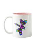 Multicolor Batik  Dragonfly Mug
