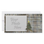 Multicolor Christmas Tree on Plaid photo cards