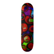 Multicolor Circle Abstract Skateboard
