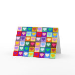 Multicolor Heart Squares cards