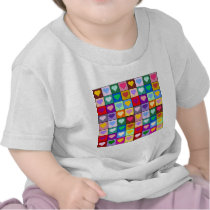 Multicolor Heart Squares T-shirts