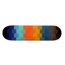 Multicolor Hexagonal Seamless Pattern Skateboard