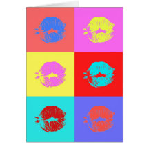 Multicolor Kiss Greeting Cards