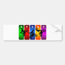 Multicolor Motocross Emblem Bumper Sticker