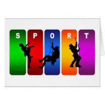 Multicolor Mountain Climbing Emblem Greeting Cards