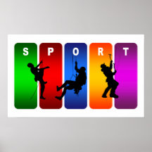 Multicolor Mountain Climbing Emblem Print
