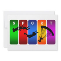 Multicolor Parachuting Emblem Custom Announcements