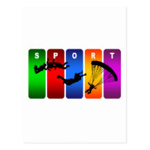 Multicolor Parachuting Emblem Post Cards