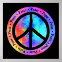 Multicolor Peace Sign Poster posters