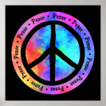 Multicolor Peace Sign Poster posters