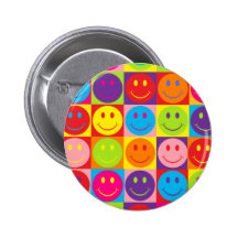 Multicolor Pop Smileys Button