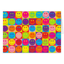 Multicolor Pop Smileys Card