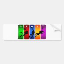 Multicolor Scuba Diving Emblem Bumper Stickers