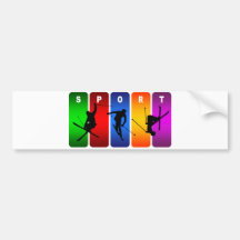 Multicolor Ski Emblem Bumper Stickers