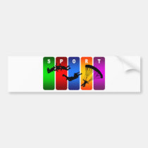 Multicolor Skydiving Emblem bumper stickers