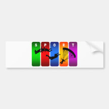 Multicolor Skydiving Emblem Bumper Sticker